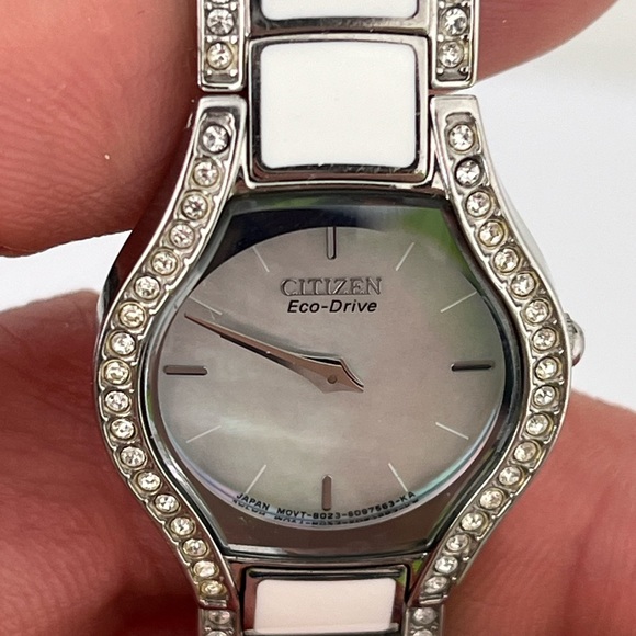 Citizen Eco-Drive Normandie White Resin Watch **NEW CAPACITOR NEEDED - Picture 5 of 15